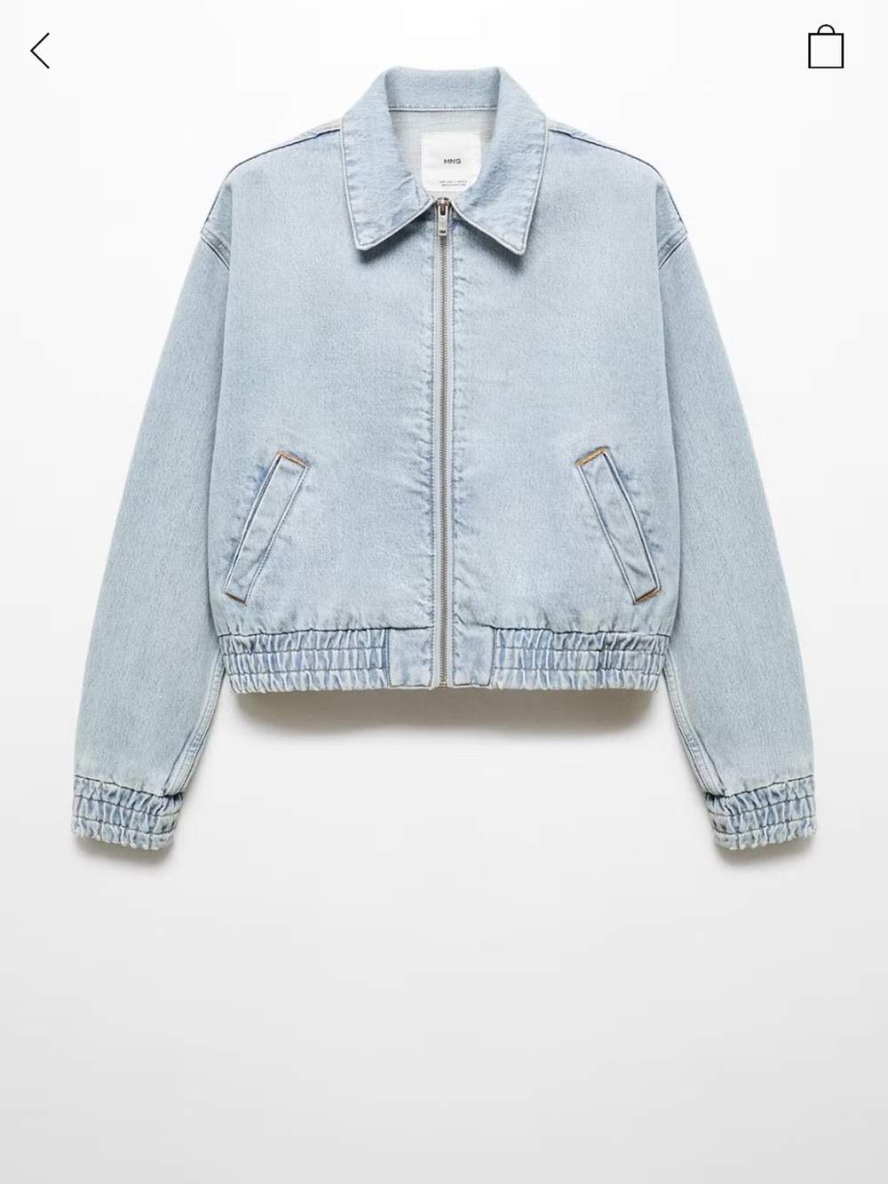 NWT Mango Denim Bomber Jacket - Small